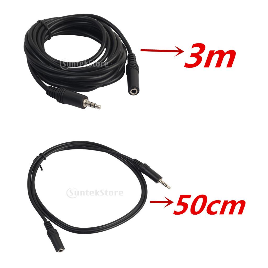 2 Pieces 3.5mm Jack Male to Female Audio Extension Aux Cable for Headset