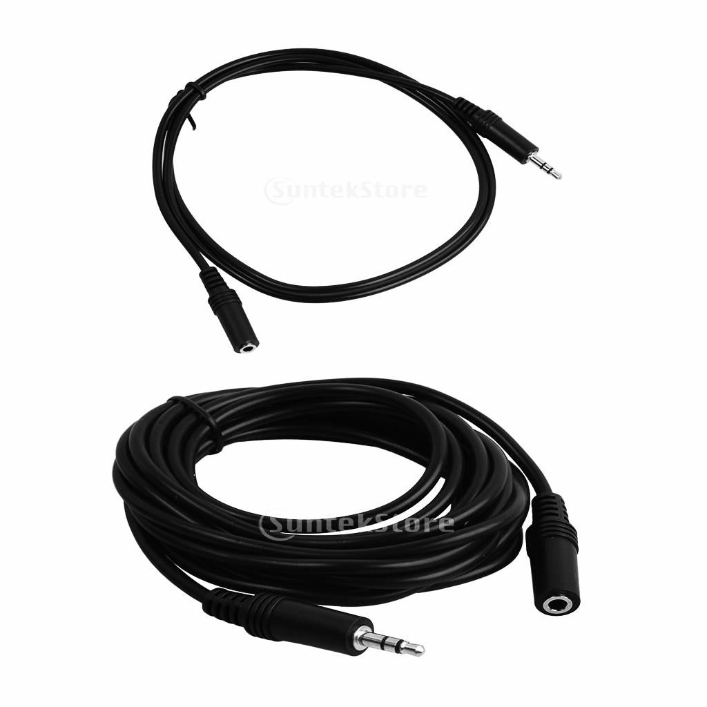 2 Pieces 3.5mm Jack Male to Female Audio Extension Aux Cable for Headset