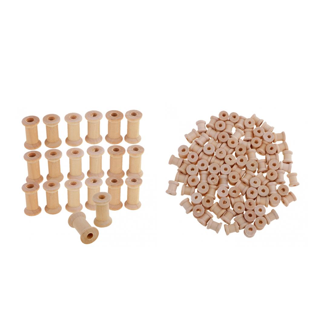 120 Pieces Vintage Wooden Sewing Tools Empty Thread Spools Sewing Notions