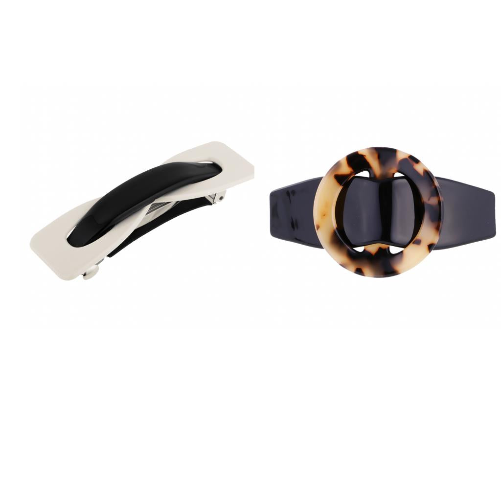 2Pcs Spring Fastening Barrette Grips Ponytail Hair Clips Clamp Women Clip