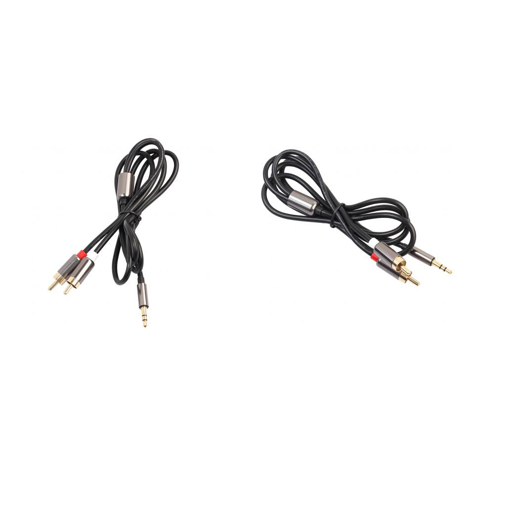 2Pieces 3.5mm Stereo Male Plug to 2 RCA Audio Male Adapter Speaker Cable 3ft