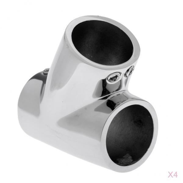 4pcs Boat Hand Rail Fitting - 60 Degree Tee- 316 Marine Stainless Steel 22mm