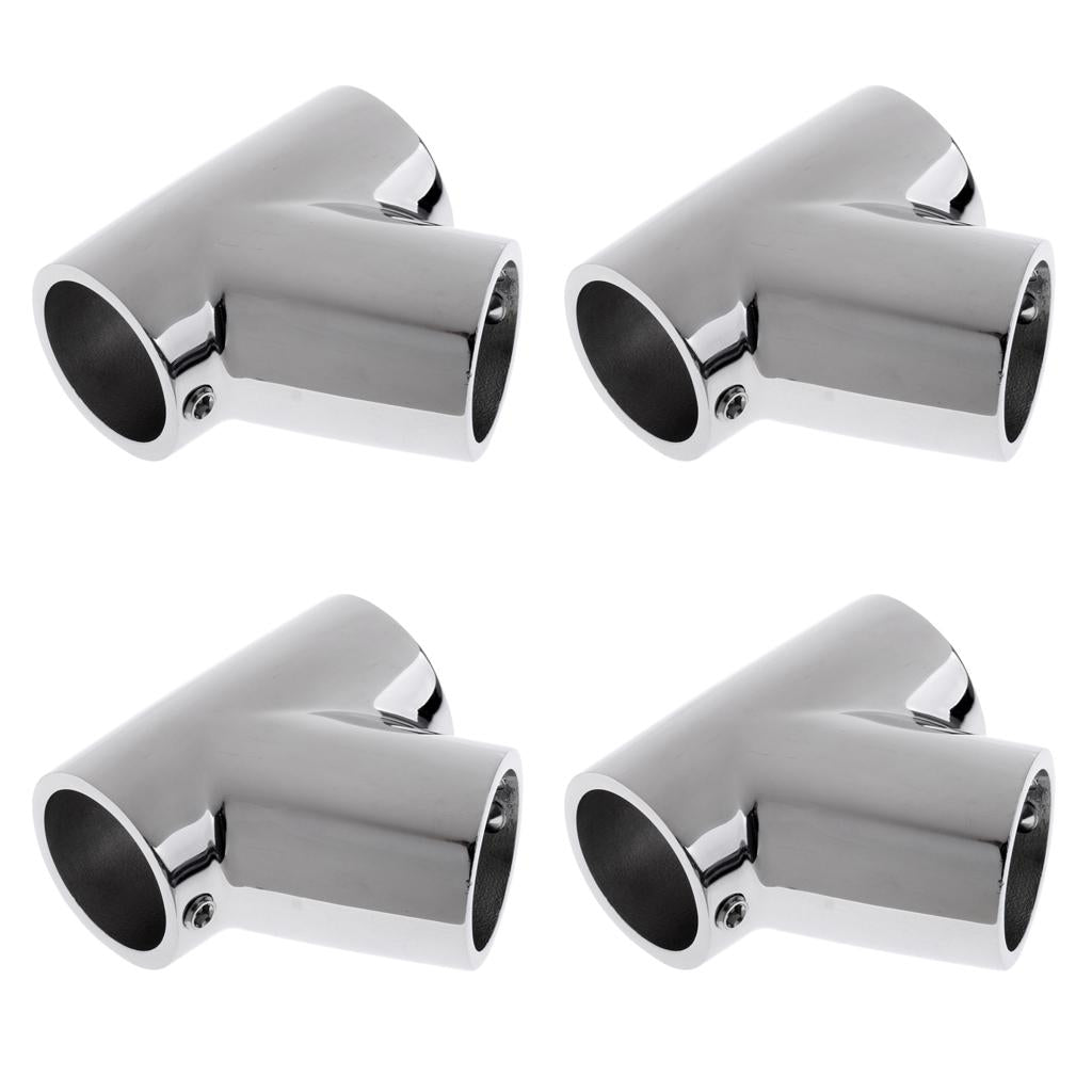 4pcs Boat Hand Rail Fitting - 60 Degree Tee- 316 Marine Stainless Steel 22mm
