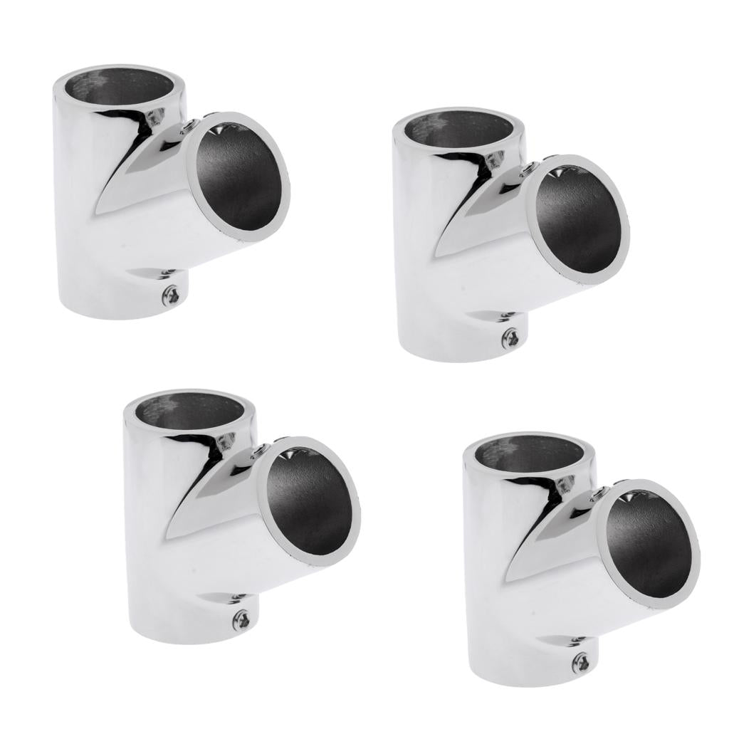 4pcs Boat Hand Rail Fitting - 60 Degree Tee- 316 Marine Stainless Steel 22mm