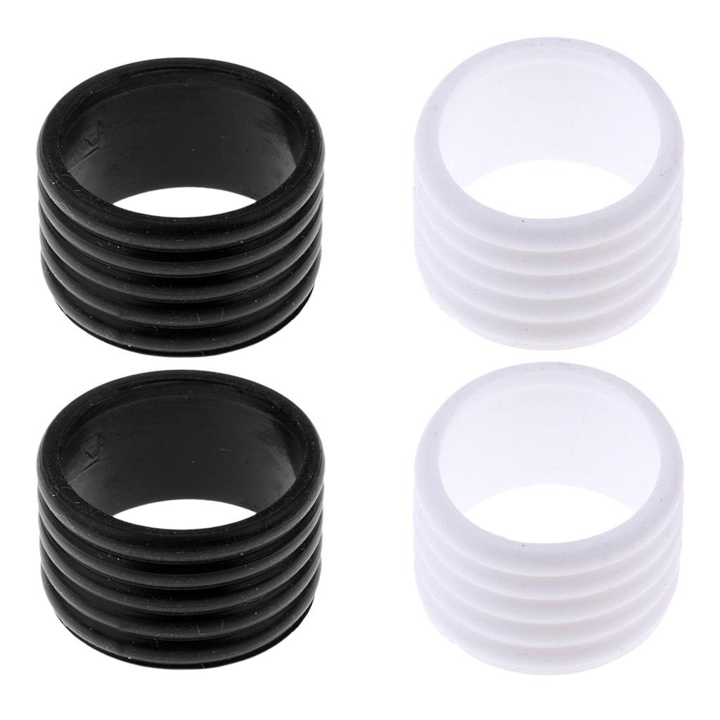 4Pcs Badminton Tennis Racket Handle Fix Ring Protector Overgrip White+Black