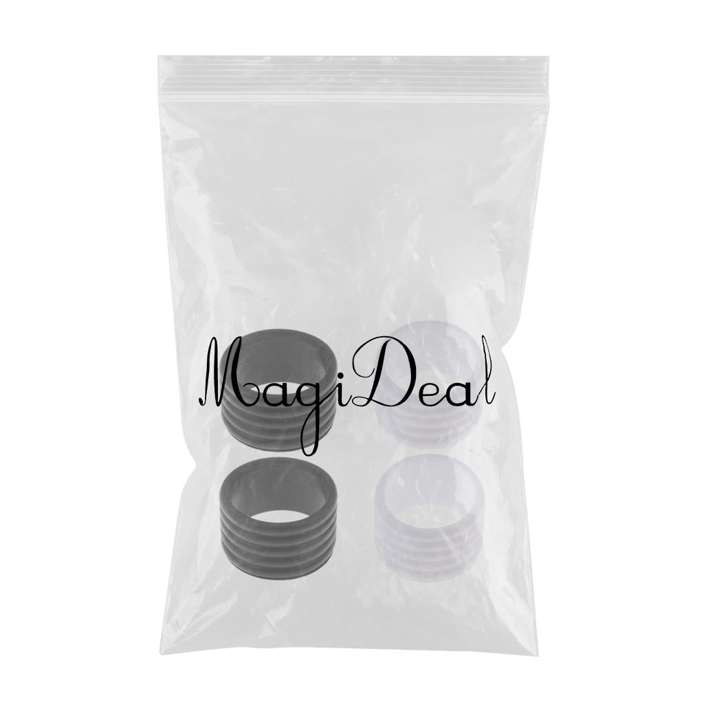 4Pcs Badminton Tennis Racket Handle Fix Ring Protector Overgrip White+Black