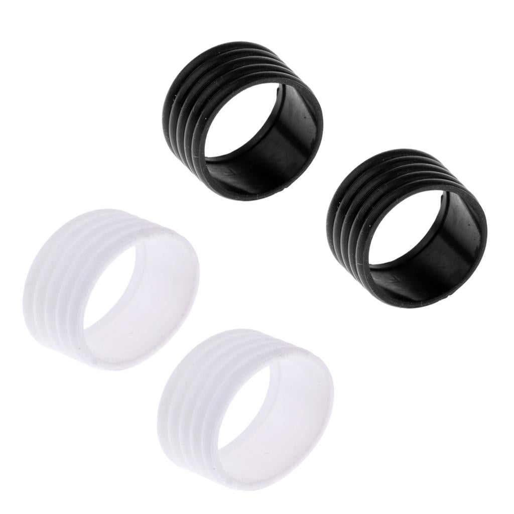 4Pcs Badminton Tennis Racket Handle Fix Ring Protector Overgrip White+Black