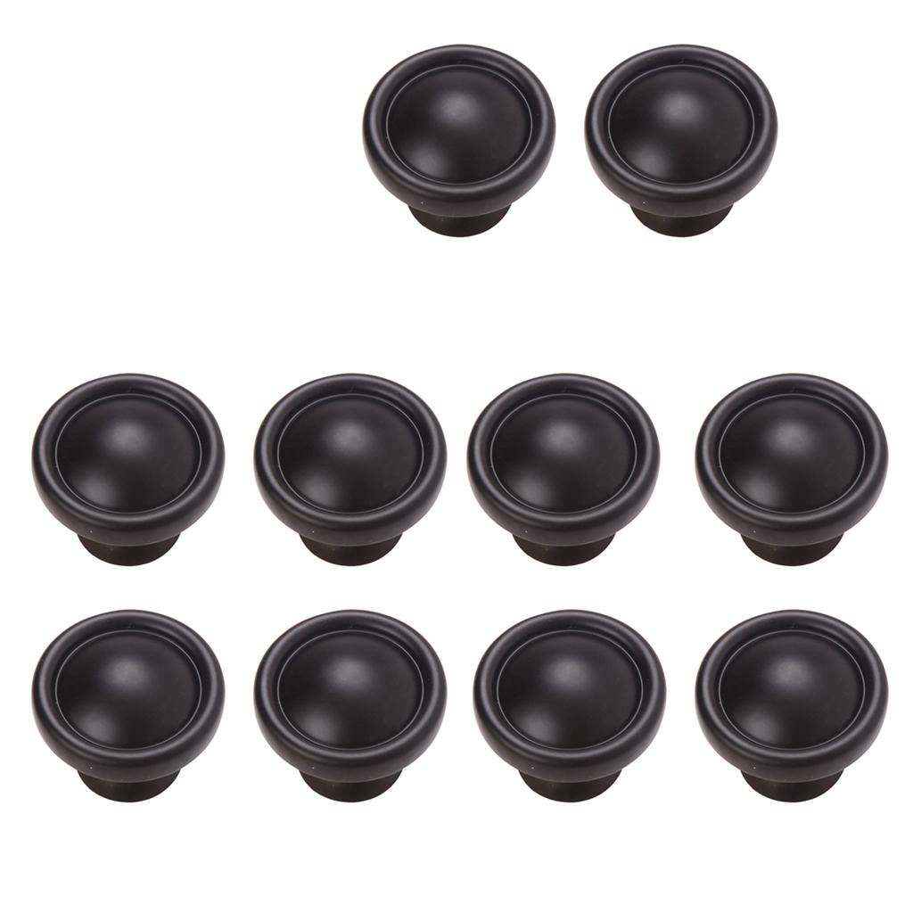 10Pieces Black Furniture Decor Zinc Alloy Cabinet Door Drawer Handle Knob