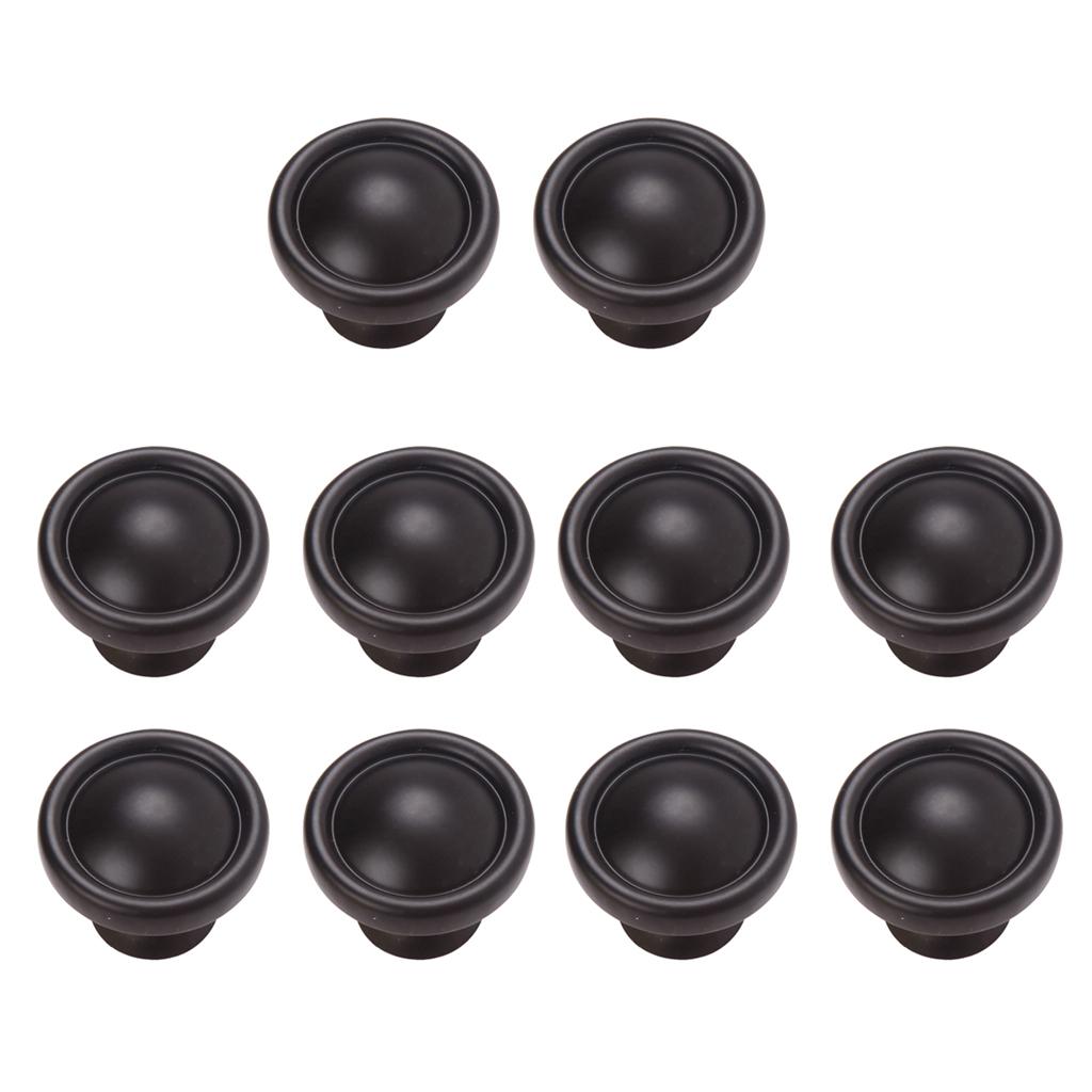 10Pieces Black Furniture Decor Zinc Alloy Cabinet Door Drawer Handle Knob