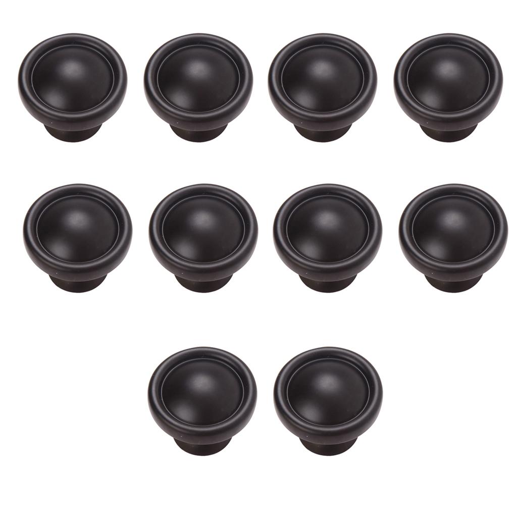 10Pieces Black Furniture Decor Zinc Alloy Cabinet Door Drawer Handle Knob