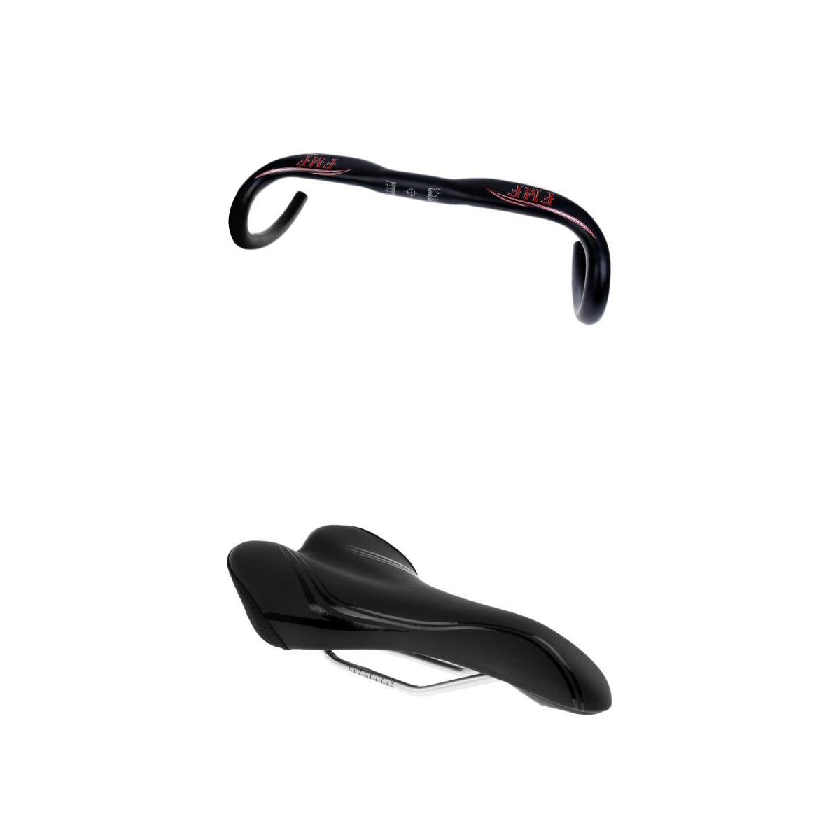 Bike Handlebar Bicycle Drop Handlebar Bent Bar 31.8mm + Curvy Shape Saddle