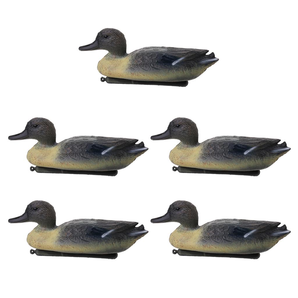 5 Pieces Hunting Male Decoy Plastic Floating Duck Decoy Drake Yard Decor
