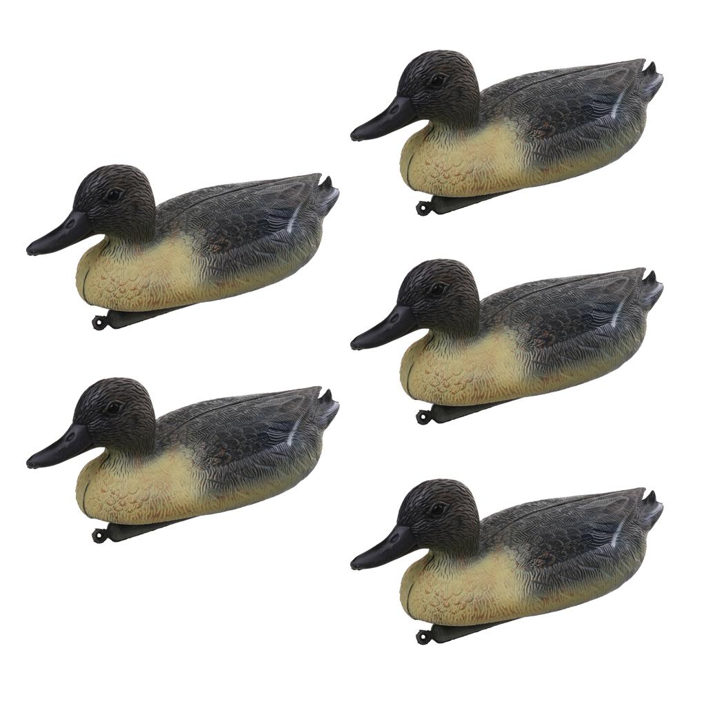 5 Pieces Hunting Male Decoy Plastic Floating Duck Decoy Drake Yard Decor