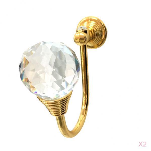 2 Pieces Solid Zinc Alloy Curtain Hook Wall Hook Door Hanger #2 Golden