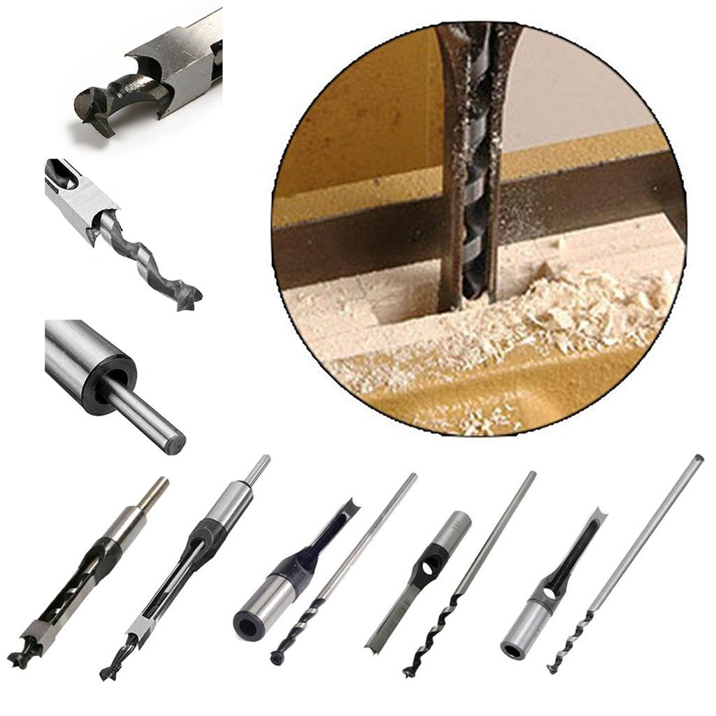 5 Set Square Drill Bit Mortising Chisel Woodworking Tool 8mm-16mm