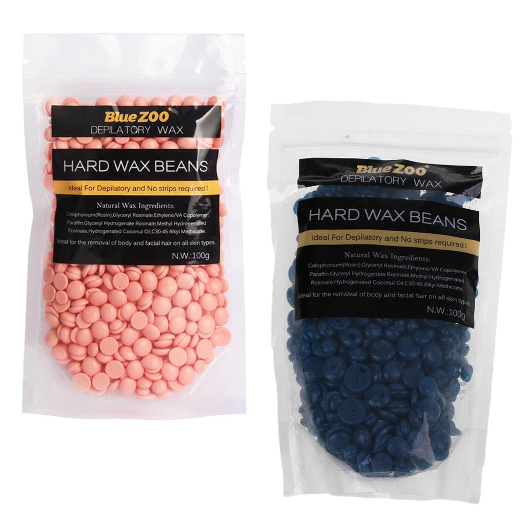 2 Packs 100g Hot Wax Beans Hair Removal Bikini Depilatory No Strip Pellets