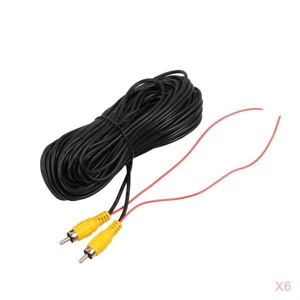 6Pieces Car RCA AV Rear View Backup Camera Video Cable Cord with Red Trigger