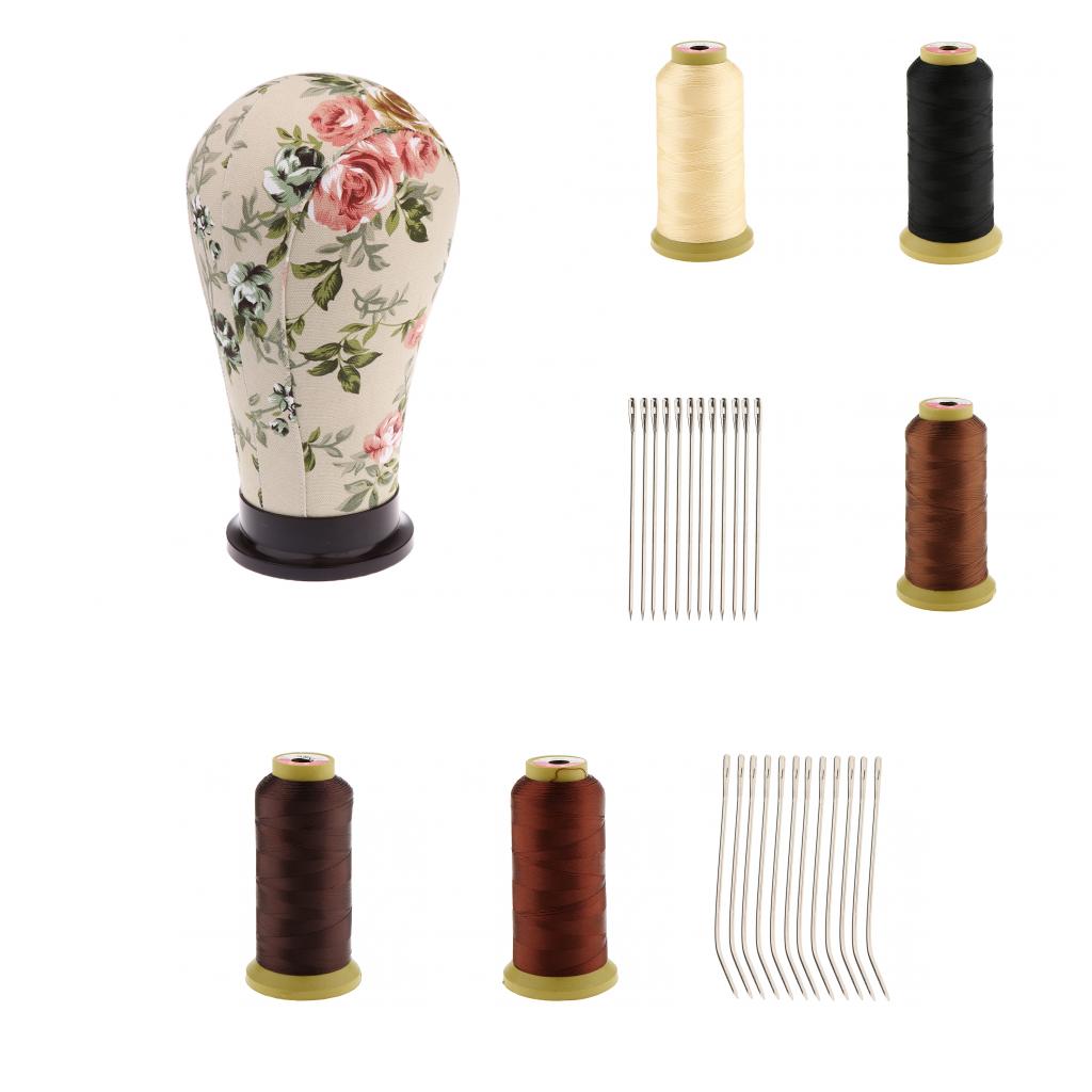 5 Sewing Braid Thread I J Needle Cork Head Model Wig Hair Extensions Making