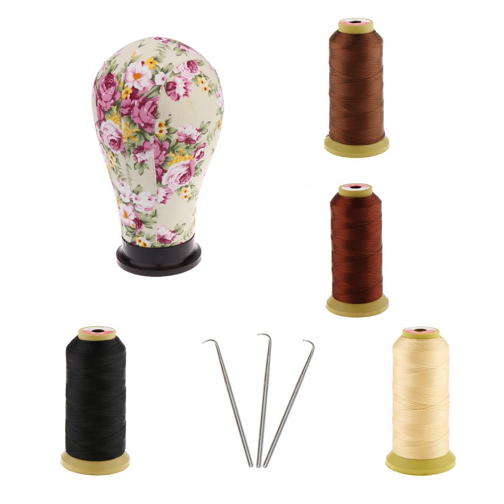 4 Sewing Thread Crochet Hook Needle Manikin Head Model Wig Hairpieces Making