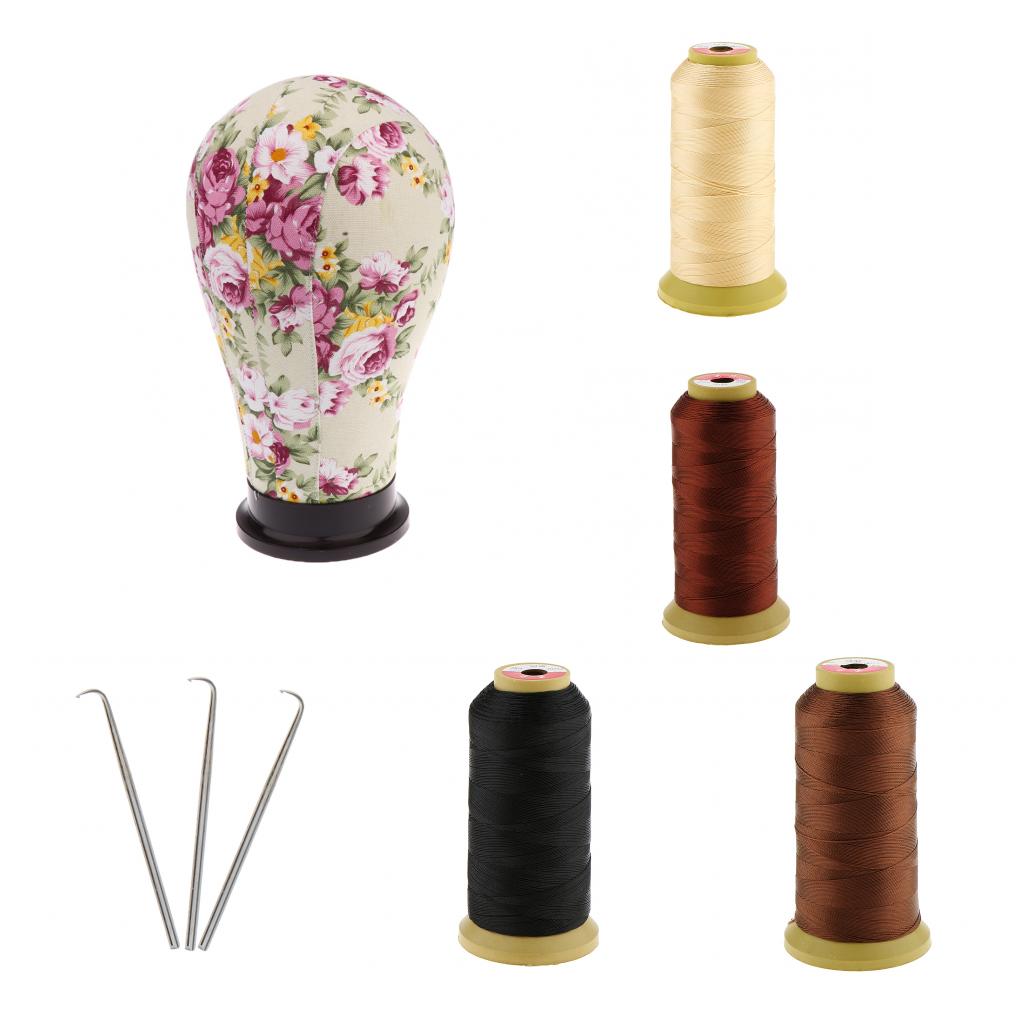 4 Sewing Thread Crochet Hook Needle Manikin Head Model Wig Hairpieces Making