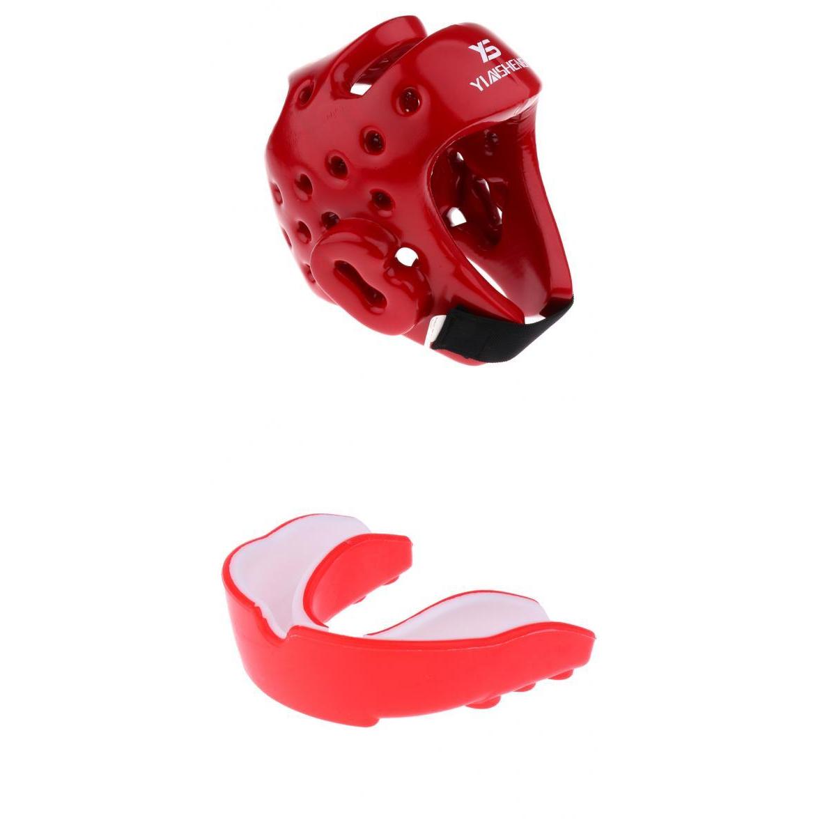 Boxing Helmet Martial Arts Headgear Protector+EVA Mouth Guard Mouthguard Gum