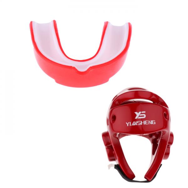 Boxing Helmet Martial Arts Headgear Protector+EVA Mouth Guard Mouthguard Gum