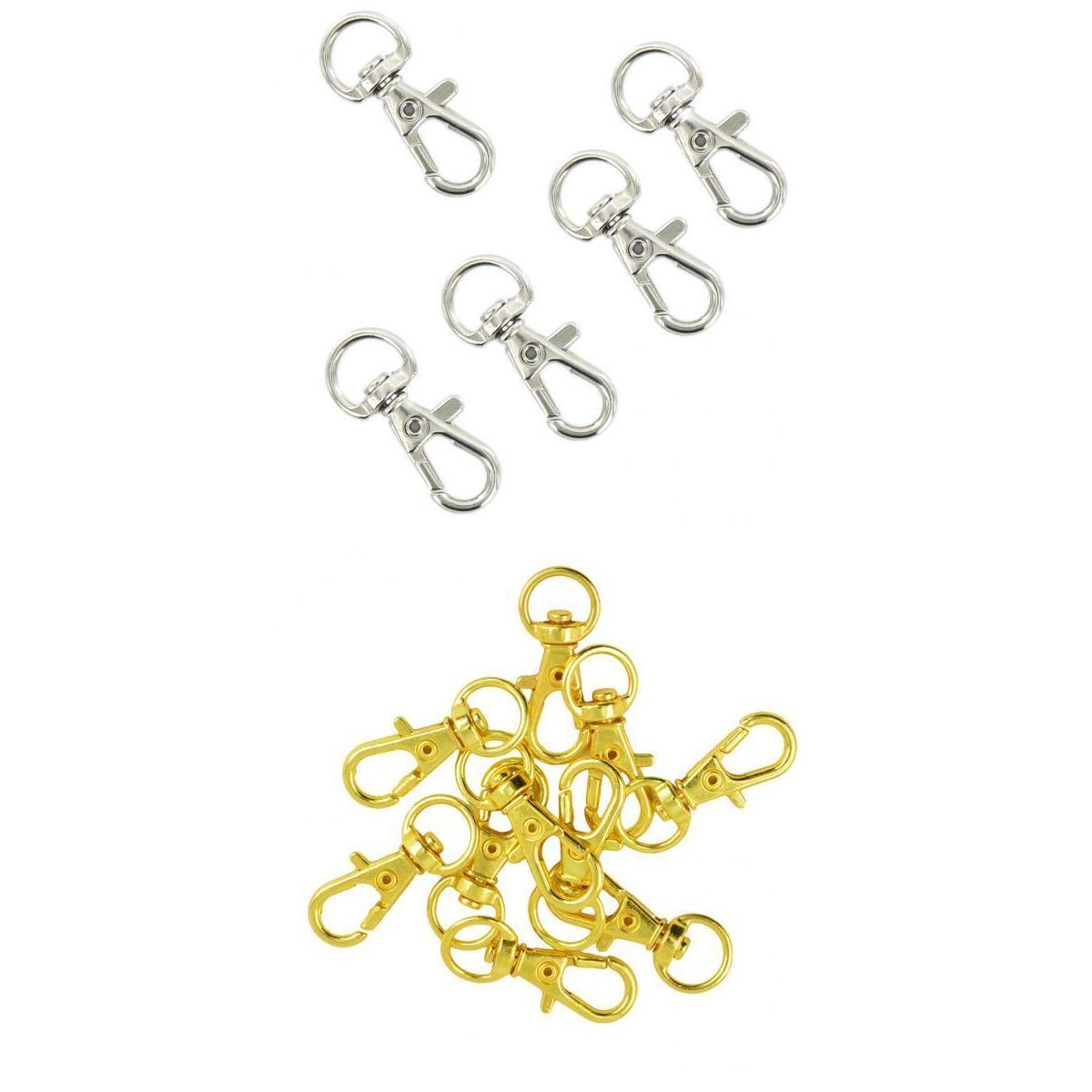 20 Pieces Trigger Swivel Snap Hooks and D Rings Keychain Keyring for Lanyard