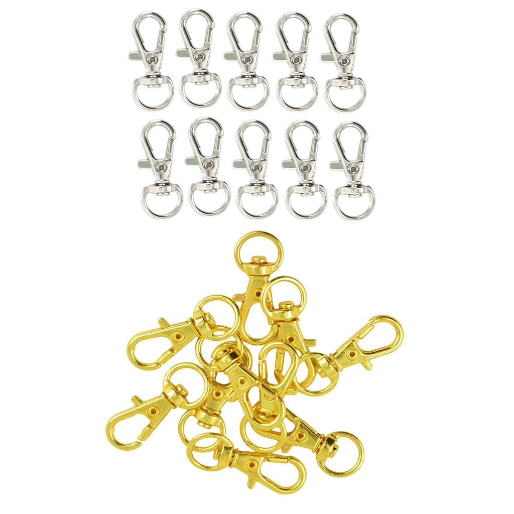20 Pieces Trigger Swivel Snap Hooks and D Rings Keychain Keyring for Lanyard