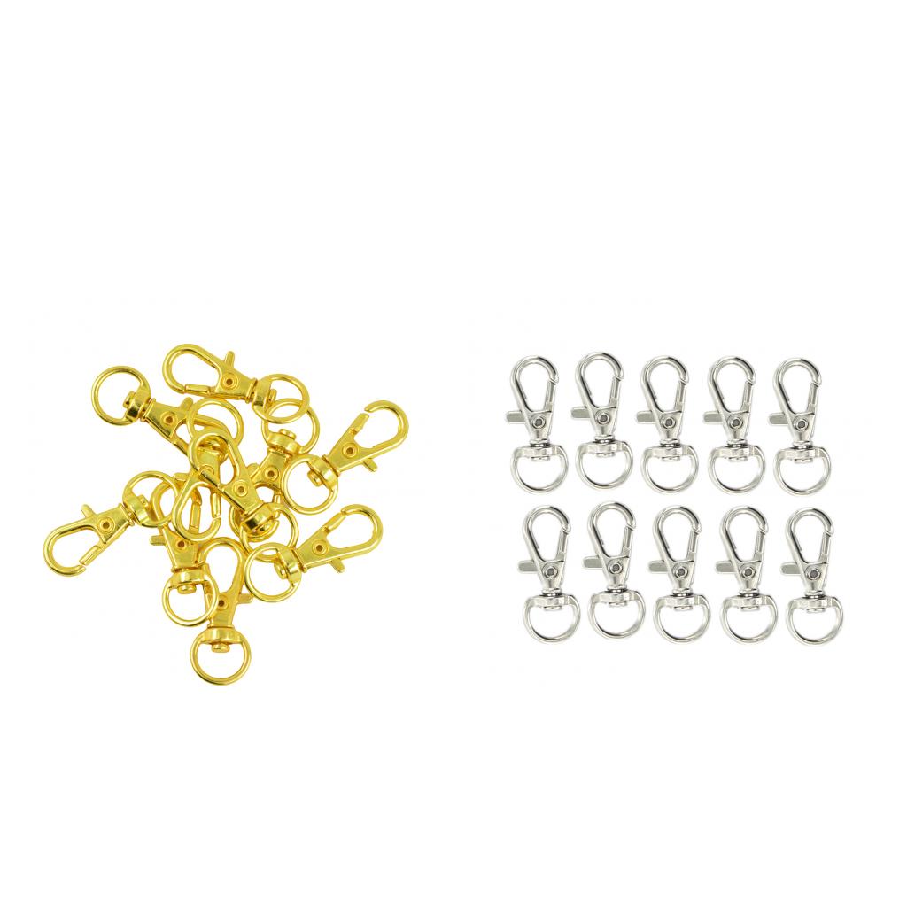 20 Pieces Trigger Swivel Snap Hooks and D Rings Keychain Keyring for Lanyard