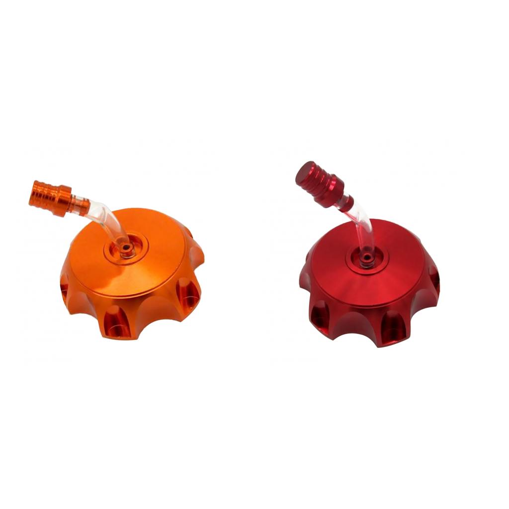 ATV Dirt Pit Bike CNC Aluminum Gas Fuel Tank Cap Breather Vent Red/Orange