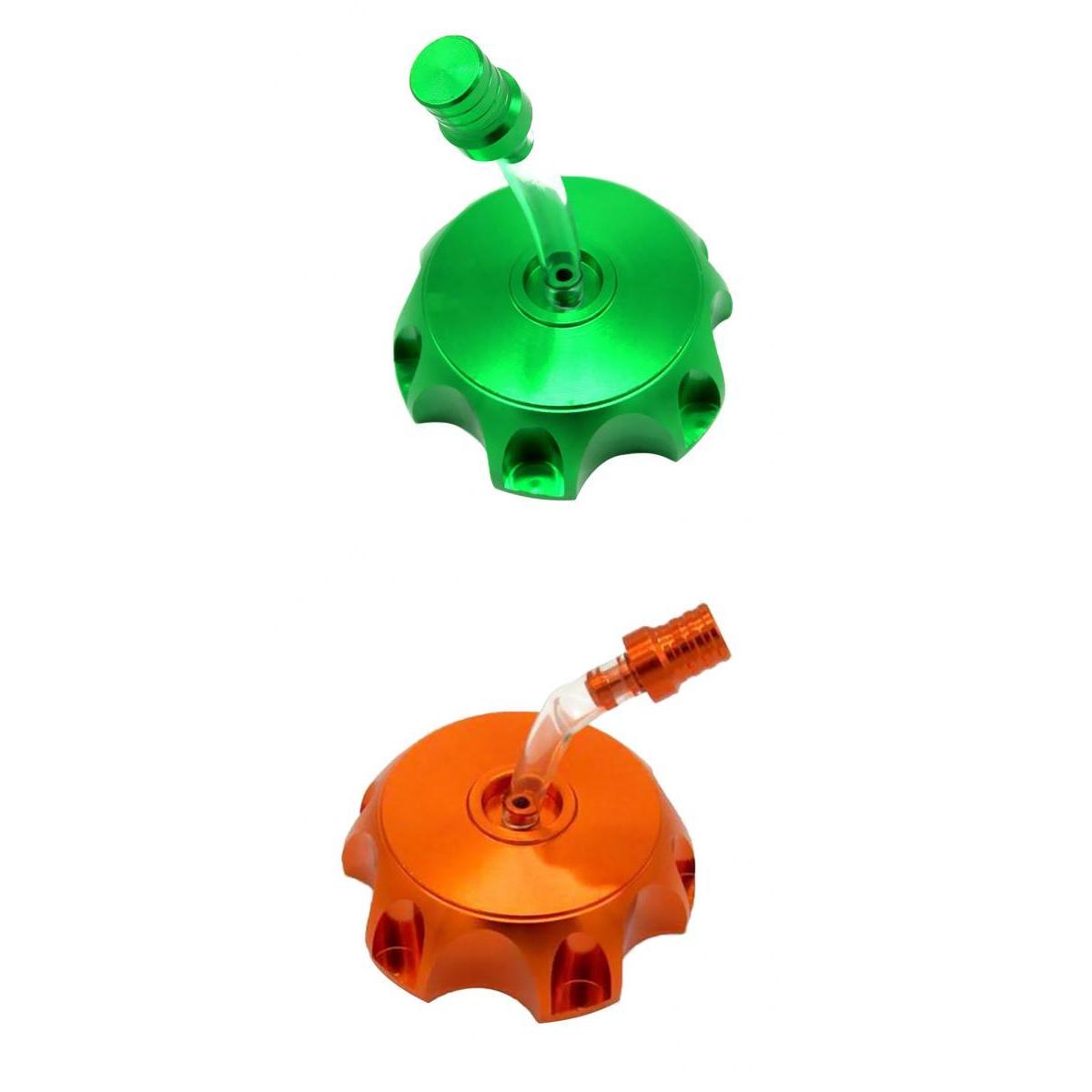 ATV Dirt Pit Bike CNC Aluminum Gas Fuel Tank Cap Breather Vent Green/Orange