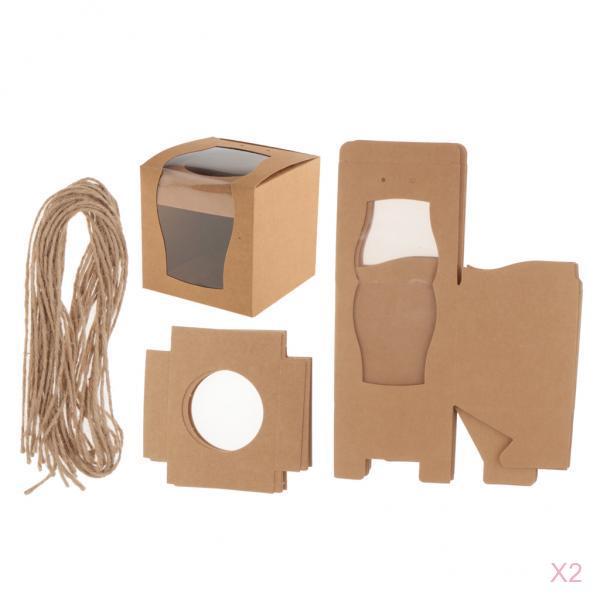 24 Pieces Kraft Paper Cake Cupcake Box Bakery Wedding Favor Gift Brown