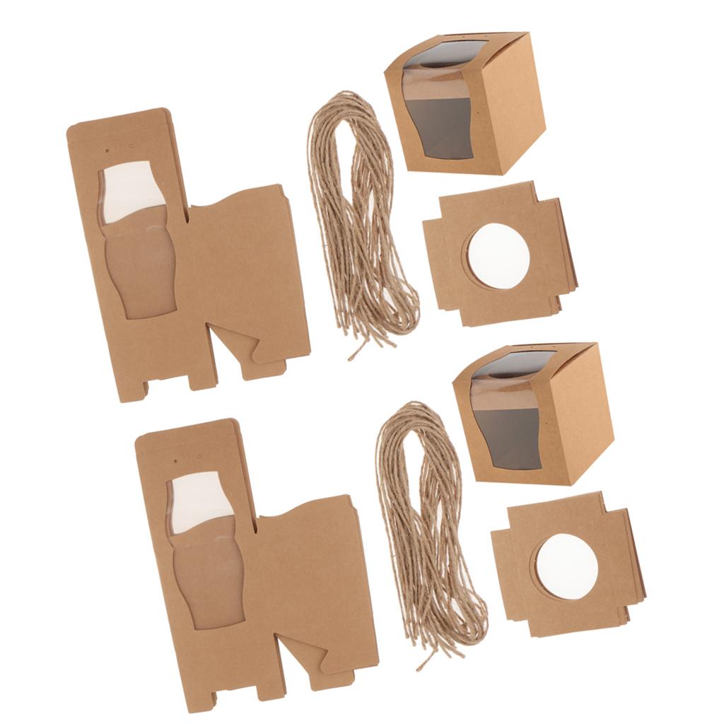 24 Pieces Kraft Paper Cake Cupcake Box Bakery Wedding Favor Gift Brown