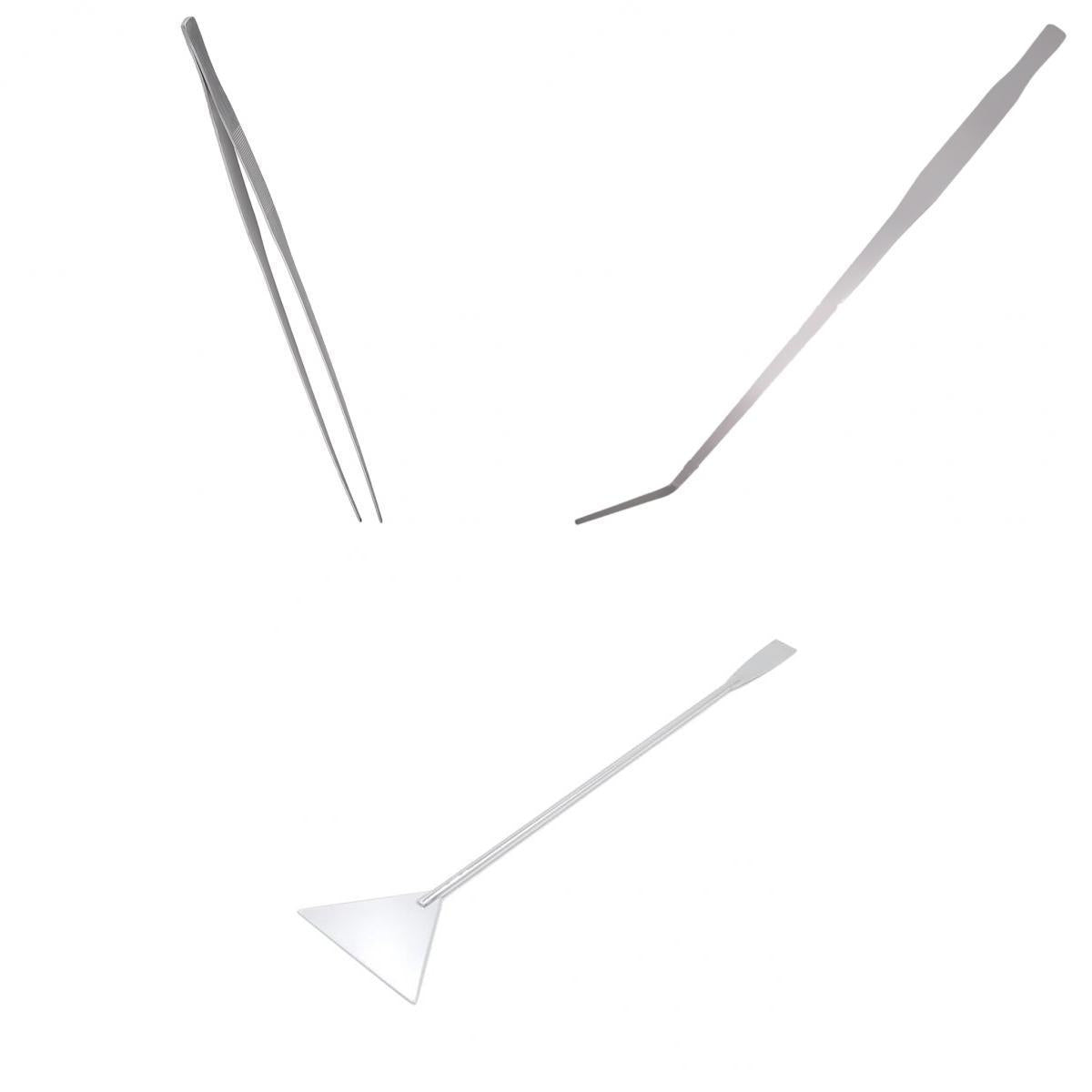2Pcs Stainless Steel Aquarium Live Tank Plant Tweezer With Substrate Spatula