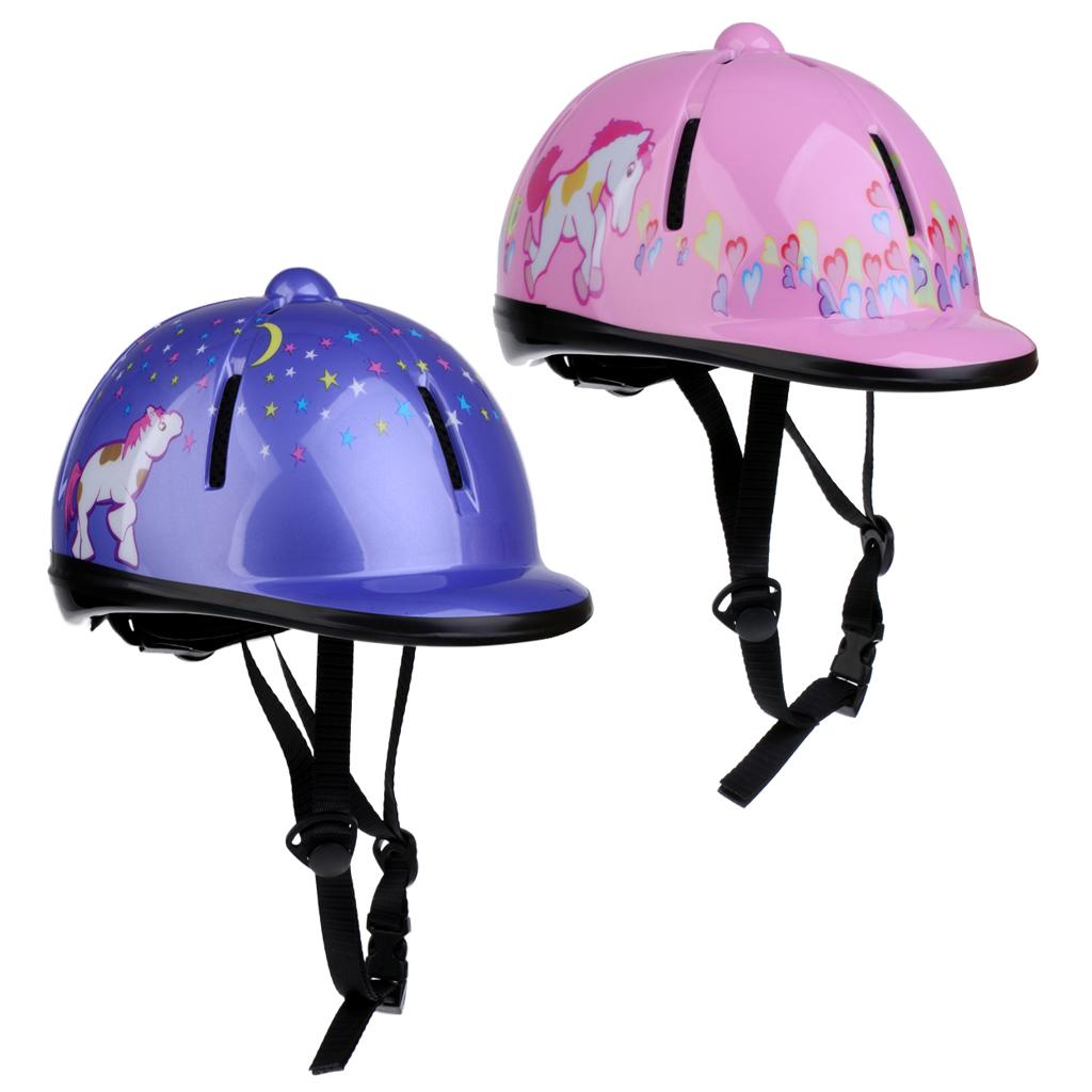 2 Pieces Adjustable Kids Horse Riding Hat Safety Equestrian Helmet