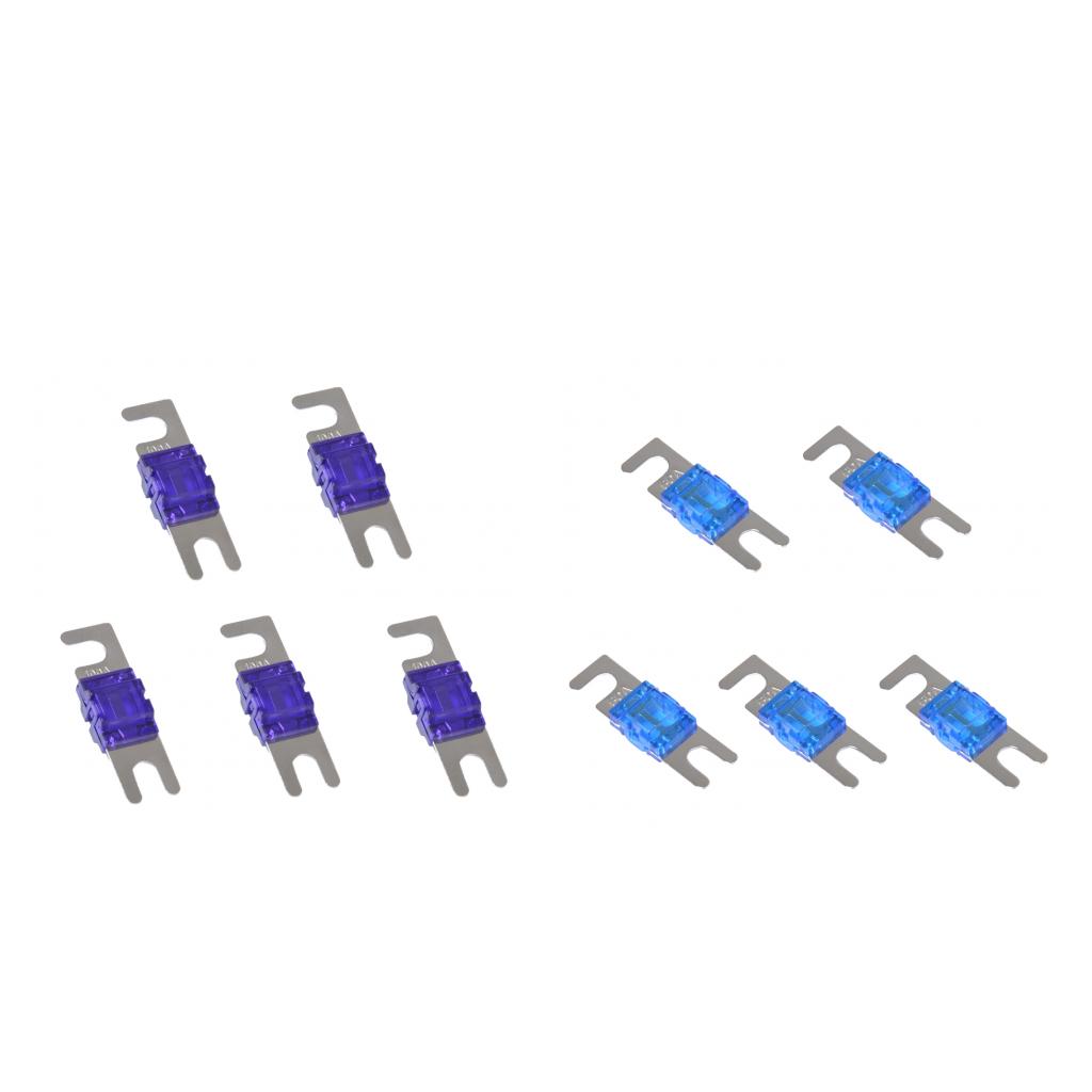 10 Pieces 100A+60A Mini ANL Bolt Fork Fuse Kit Car Audio Circuit Breaker