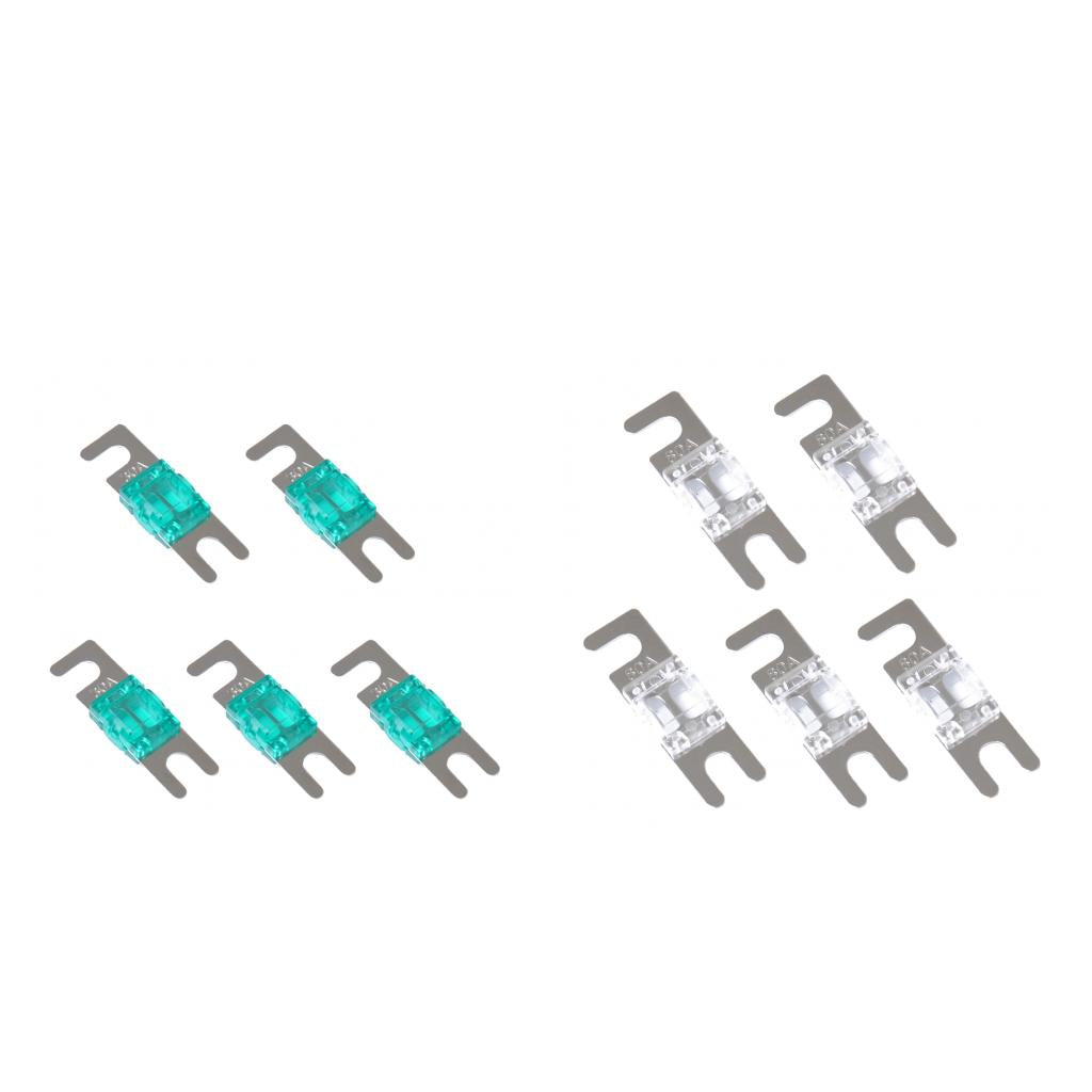 10 Pieces 80A+30A Mini ANL Bolt Fork Fuse Kit Car Audio Circuit Breaker