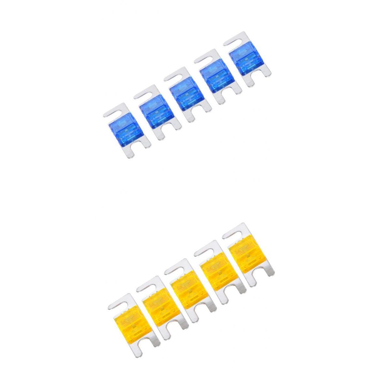 10 Pieces 60A+40A Mini ANL Bolt Fork Fuse Kit Car Audio Circuit Breaker