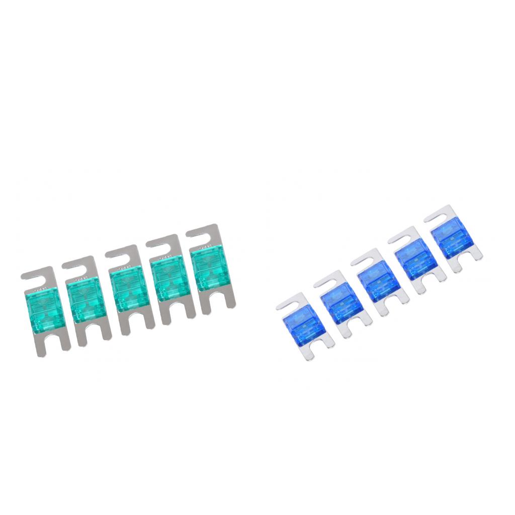 10 Pieces 60A+30A Mini ANL Bolt Fork Fuse Kit Car Audio Circuit Breaker