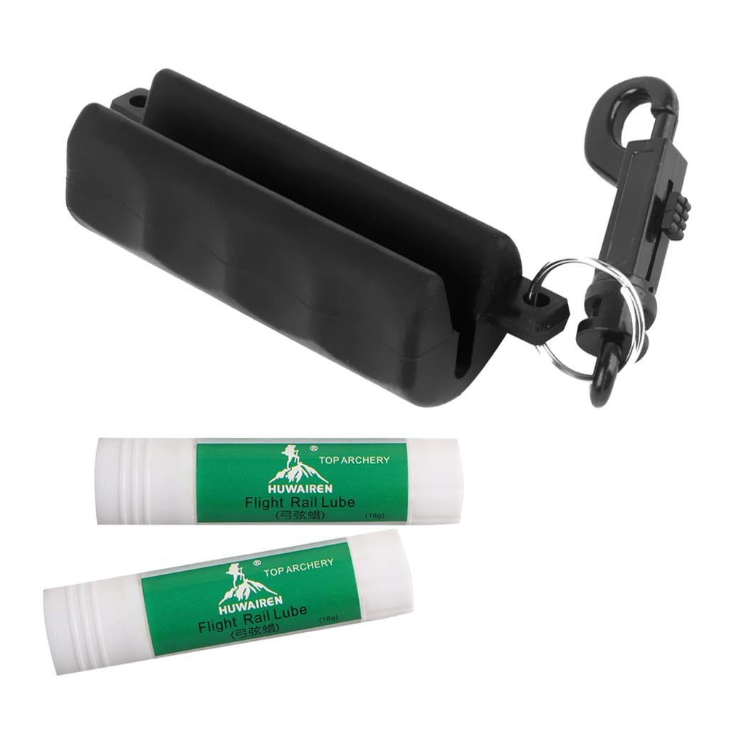 2 Pieces Archery Bowstring Wax Strings Protect + Silica Gel Arrow Puller