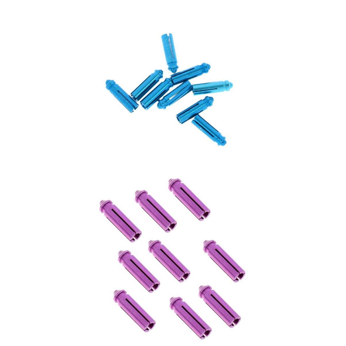 18 Pieces Anodised Aluminum Dart Flight Savers / Protectors Purple + Blue