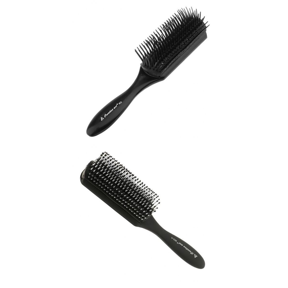 2 Pieces Black Salon Barber Anti-Static Hairdressing Hair Styling Comb Brush