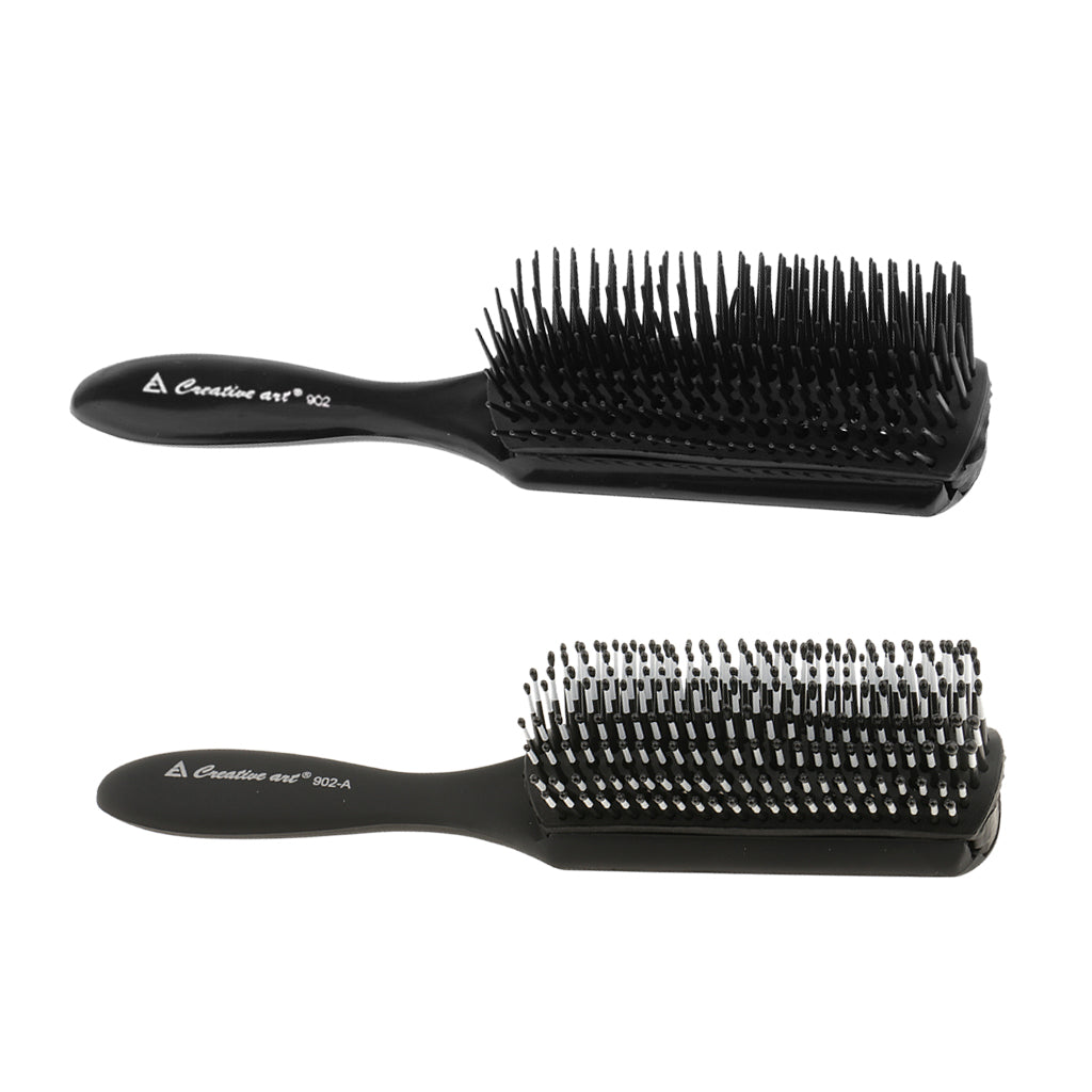 2 Pieces Black Salon Barber Anti-Static Hairdressing Hair Styling Comb Brush