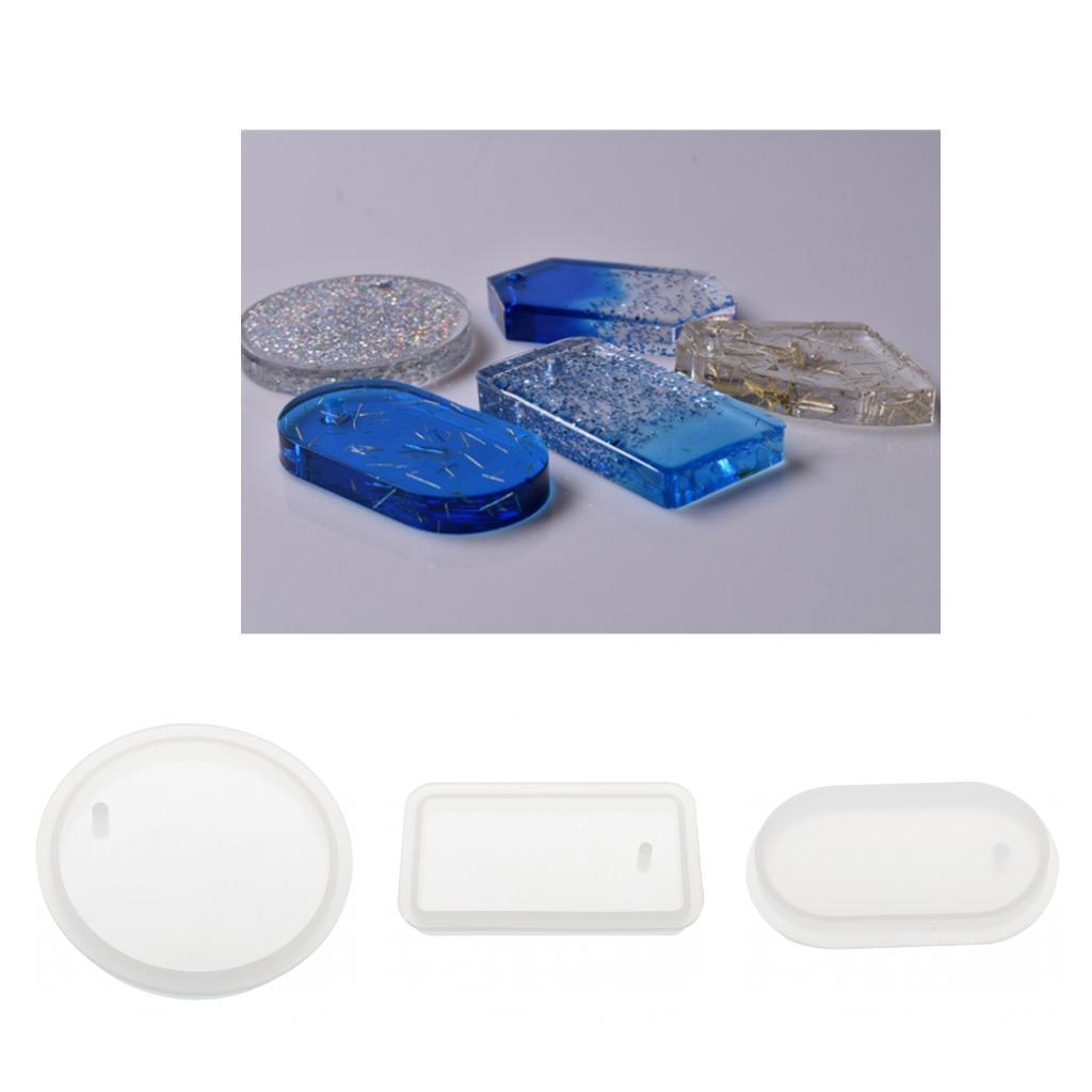 3pcs DIY Silicone Pendant Mold Jewelry Resin Casting Mould Craft Multi-shape