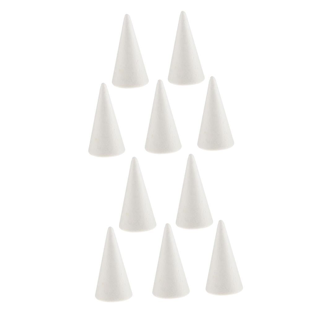 10pcs Cone Shaped Styrofoam Foam Ornaments for Handmade DIY Modelling Crafts