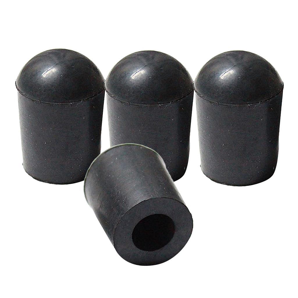 4 Pieces Black Rubber Tip for Upright Double Bass Endpin