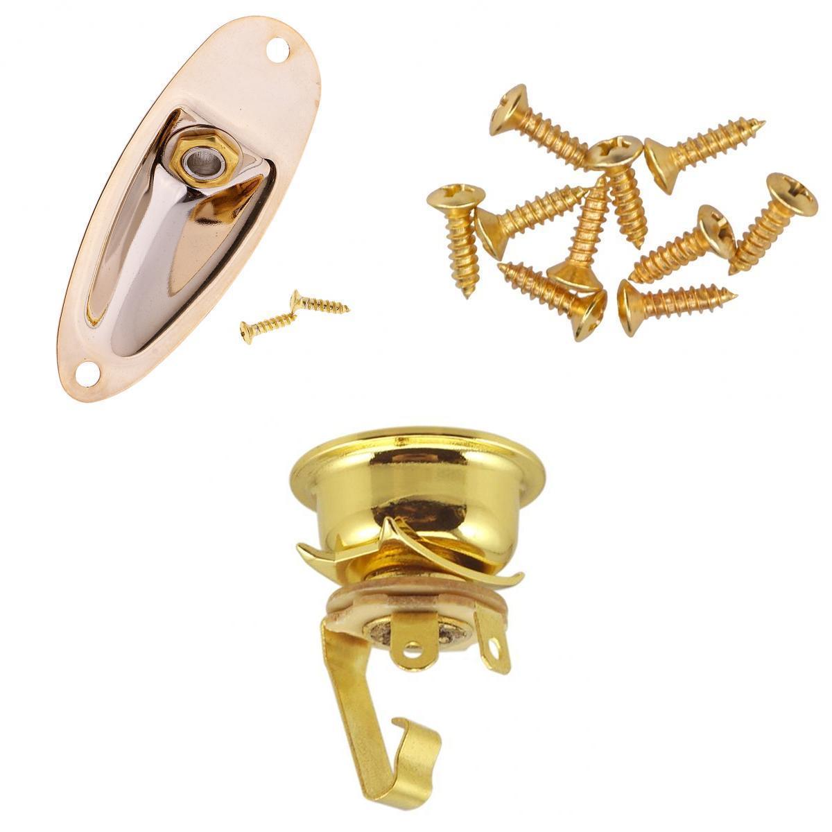 1/4'' Electric Guitar Jack Plate with Boat Style Jackplate Screws for ST SQ