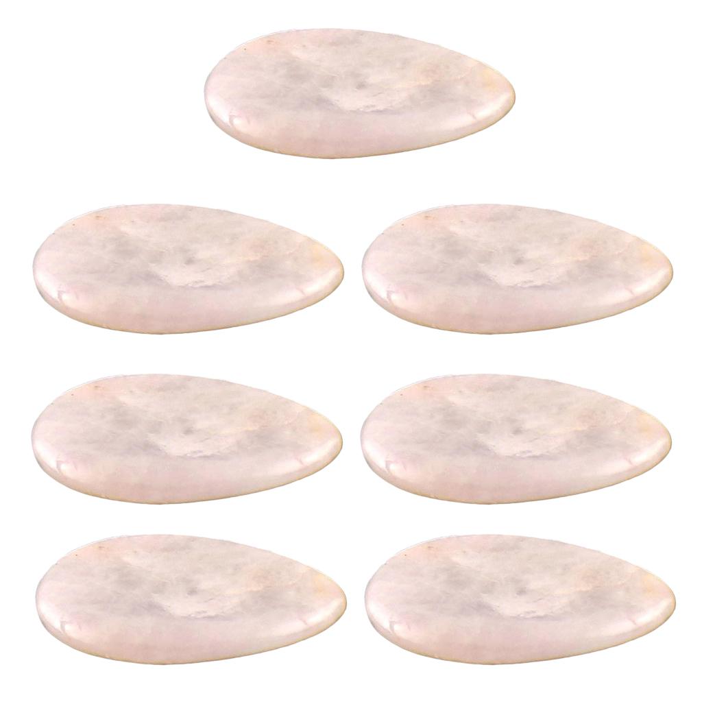7 Pieces Palm Stone Natural Crystal Gemstone Pocket Stone Rose Quartz