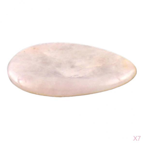7 Pieces Palm Stone Natural Crystal Gemstone Pocket Stone Rose Quartz
