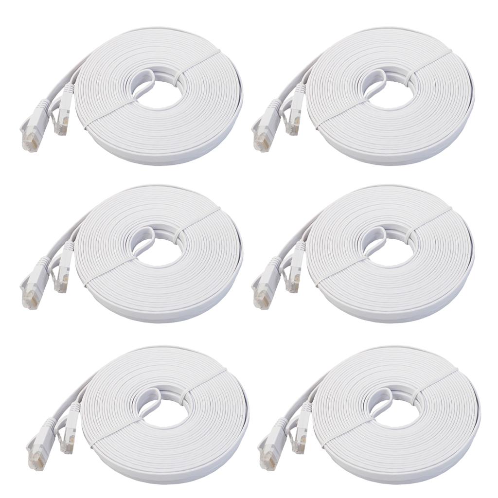 6Pieces Cat6 UTP Ethernet Network Patch Cable Connectors Lan Wire 25ft